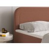 ARMELIN téglavörös buklé szövettel kárpitozott boxspring ágy 140x200