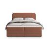 ARMELIN téglavörös boxspring ágy 140x200 magas steppelt háttámlával
