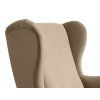 BJORN bézs kárpitozott füles fotel kényelmes háttámlával
