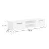 A TV állvány méretei 190 cm szélességgel.